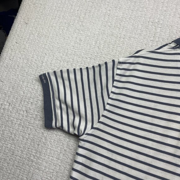 Pierre Cardin Shirt Mens Size Medium Blue Striped Short Sleeve Polo Rugby - Picture 16 of 16